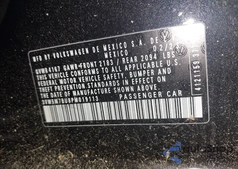 2023 Volkswagen Jetta 1.5T S из США, поврежденный, VIN 3VW5M7BU8PM019113